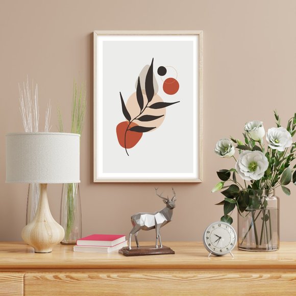 Modern Minimalist Abstract Nature Boho Wall Art Print Home Decor [No Frame] - Picture 3 of 7
